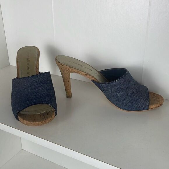 Anne Klein Ohno Denim Mule Sandals 8 - Picture 1 of 12
